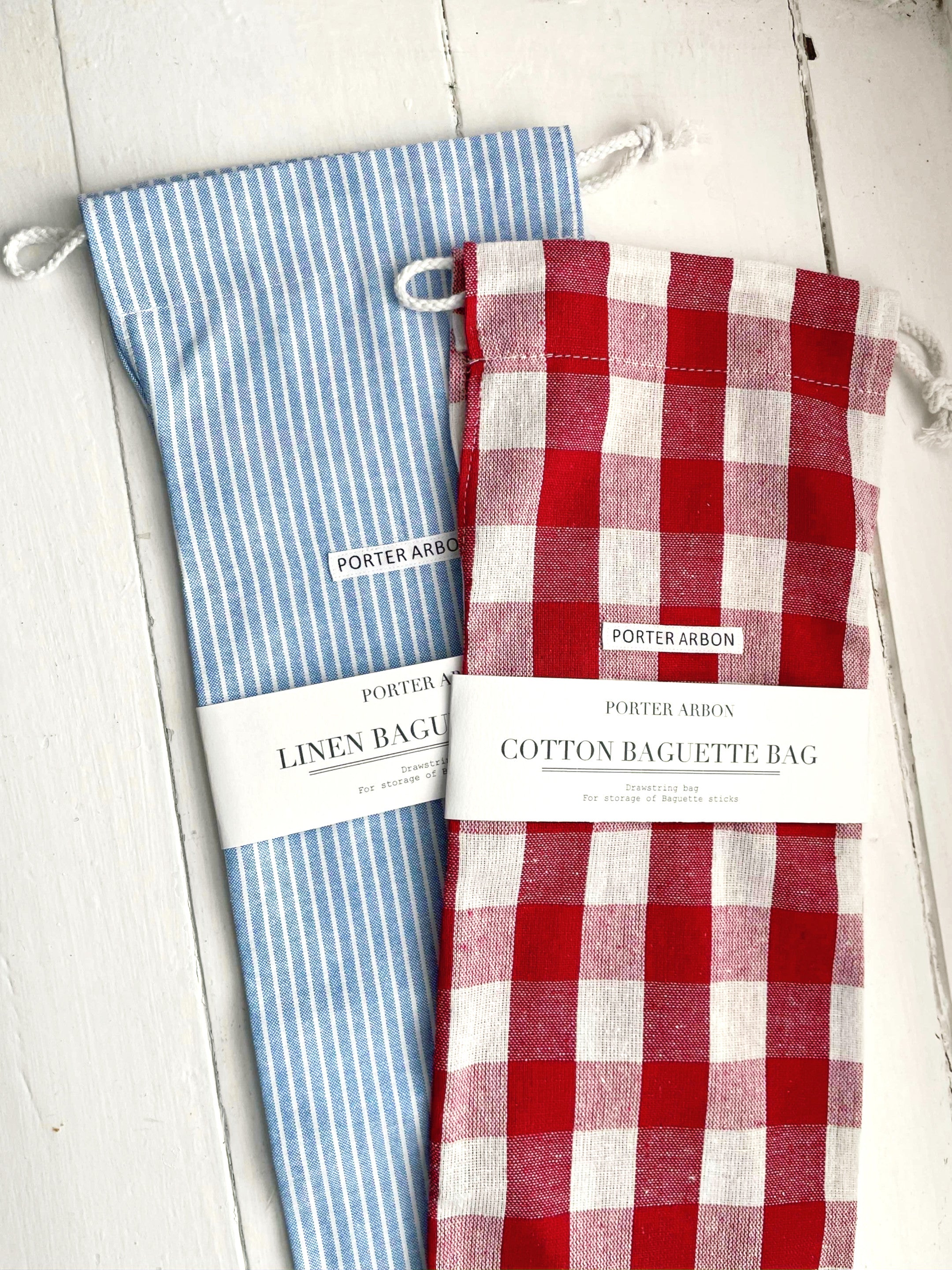 Baguette Bag - Blue & White Stripe