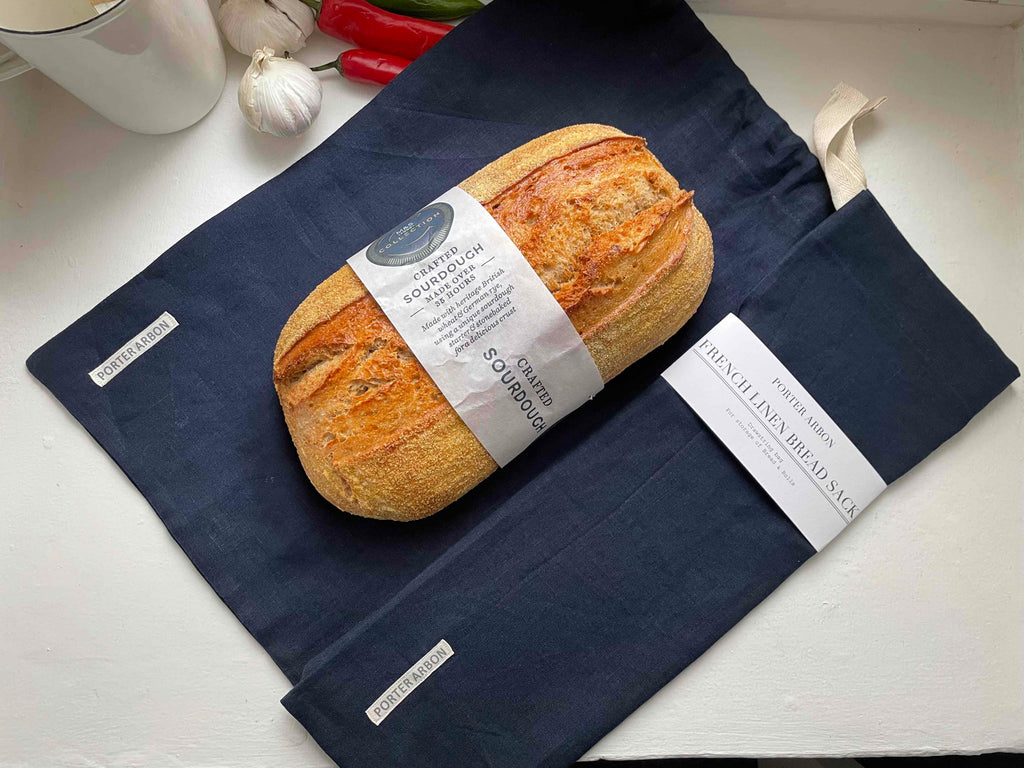FRENCH LINEN BREAD SACK - NAVY BLUE