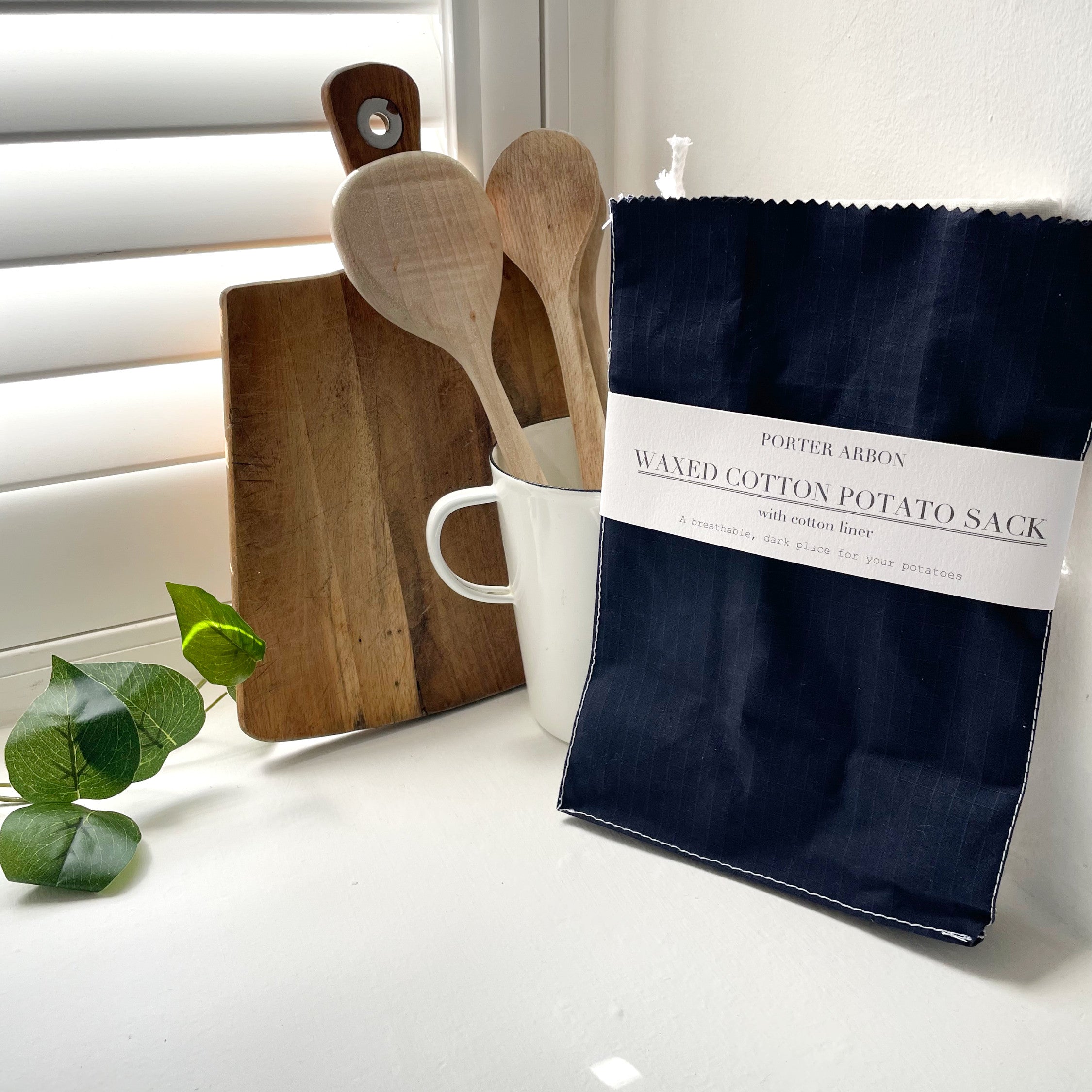 WAXED COTTON POTATO SACK - NAVY