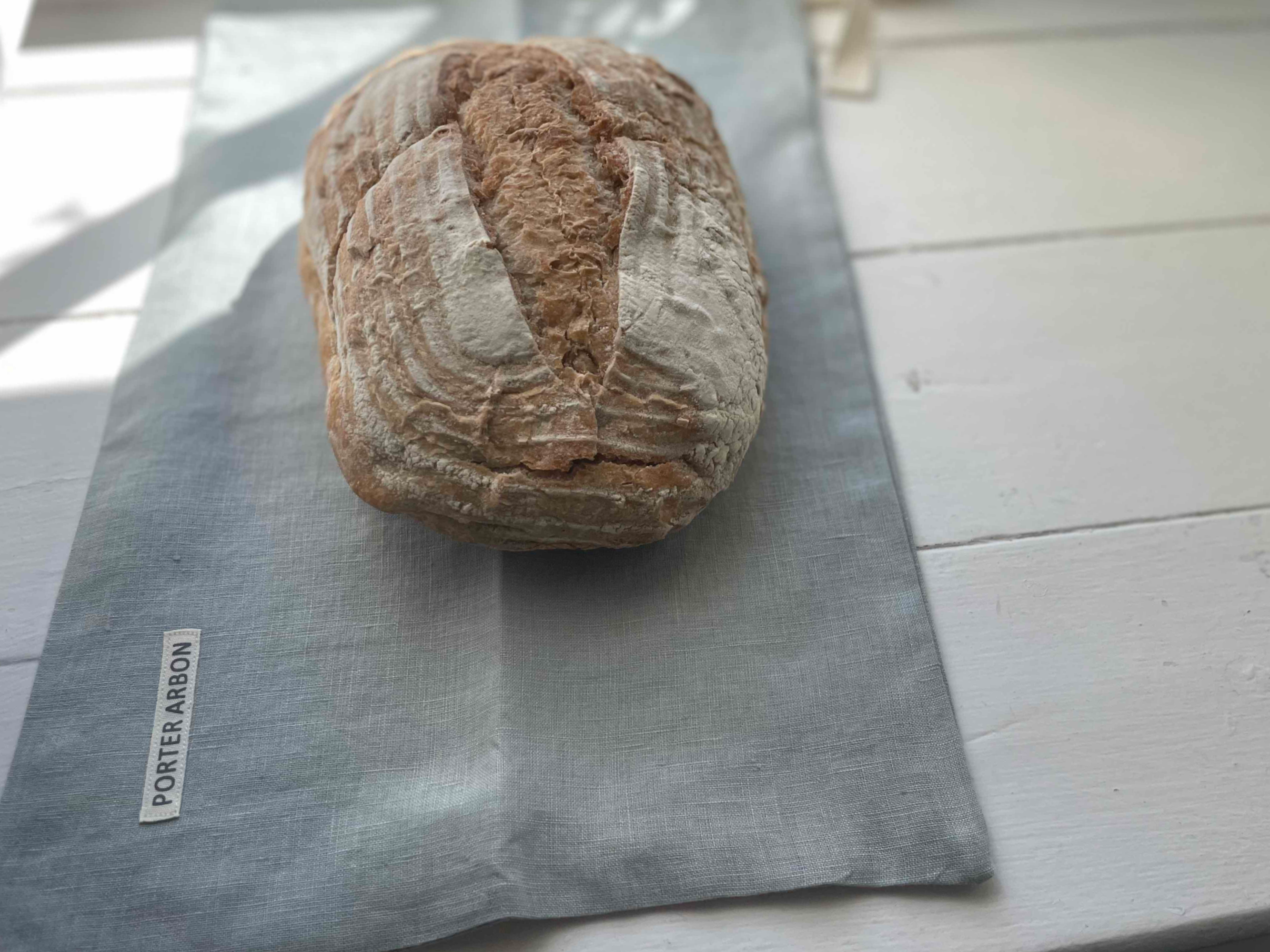 FRENCH LINEN BREAD SACK - SEA GREEN