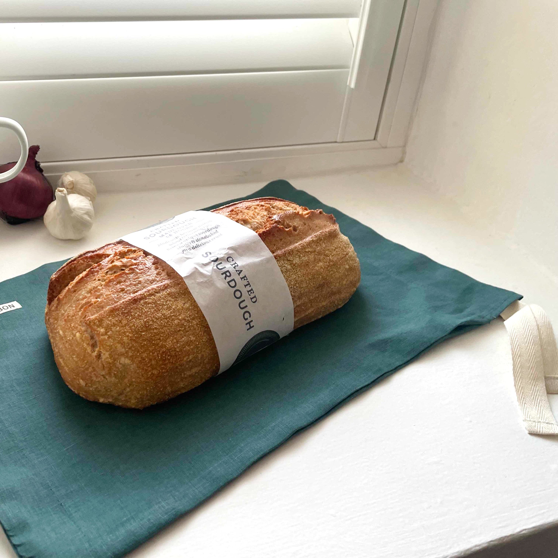 FRENCH LINEN BREAD SACK - TEAL