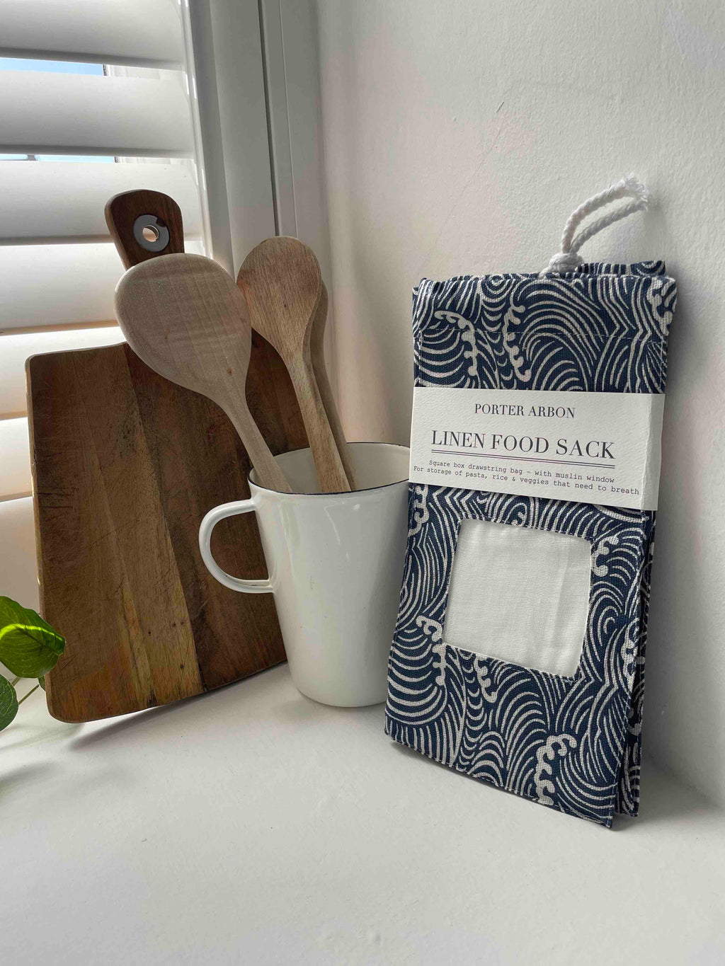 LINEN FOOD SACK - JAPAN WAVE