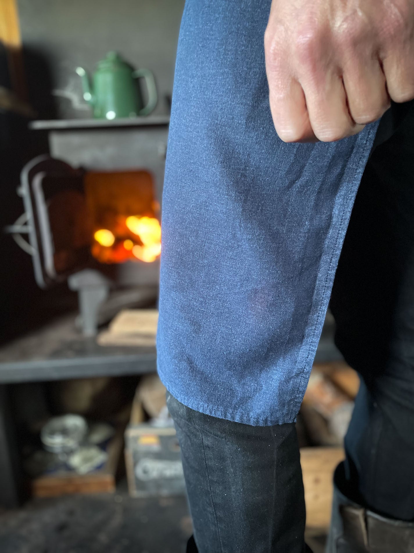 RUSTIC HALF APRON - Navy