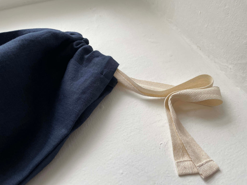 FRENCH LINEN BREAD SACK - NAVY BLUE