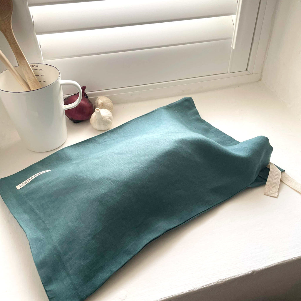 FRENCH LINEN BREAD SACK - TEAL