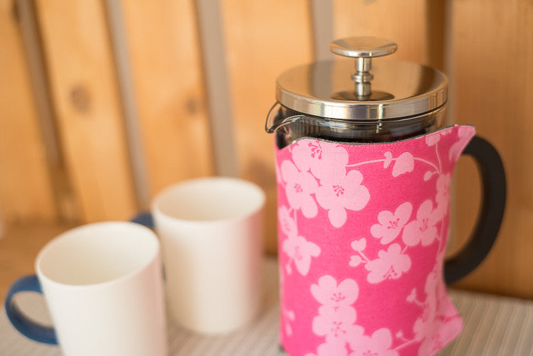 Cafetiere Cover - Blue Floral