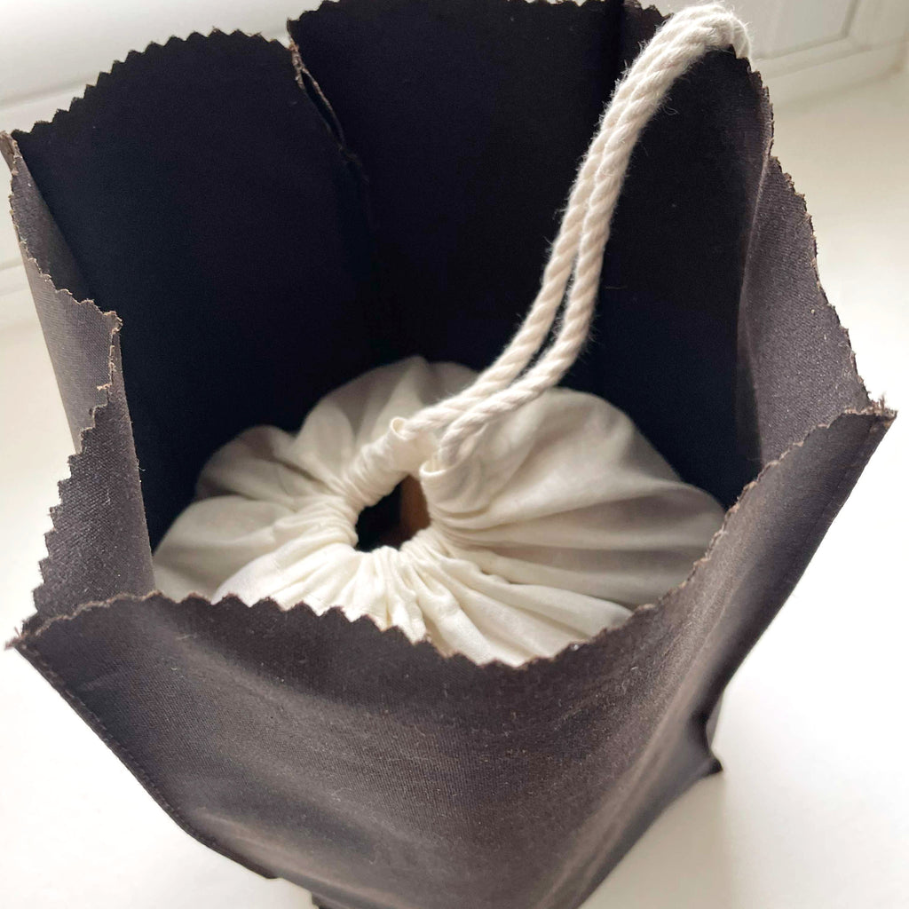 WAXED COTTON POTATO SACK - BROWN