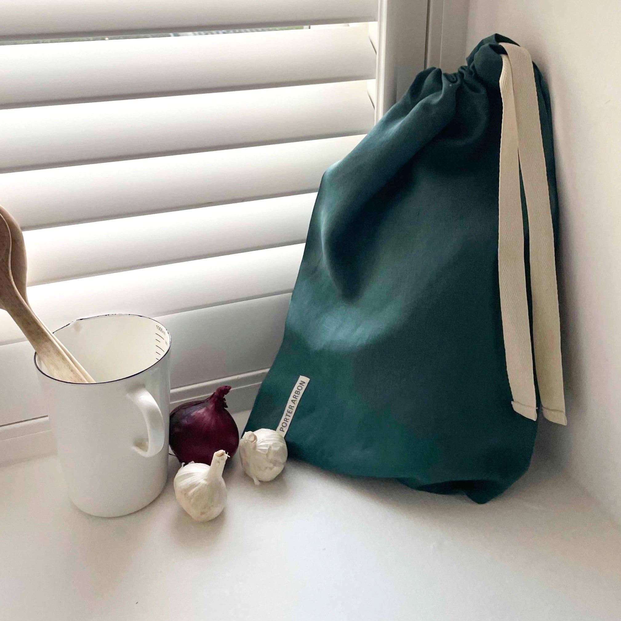 FRENCH LINEN BREAD SACK - TEAL