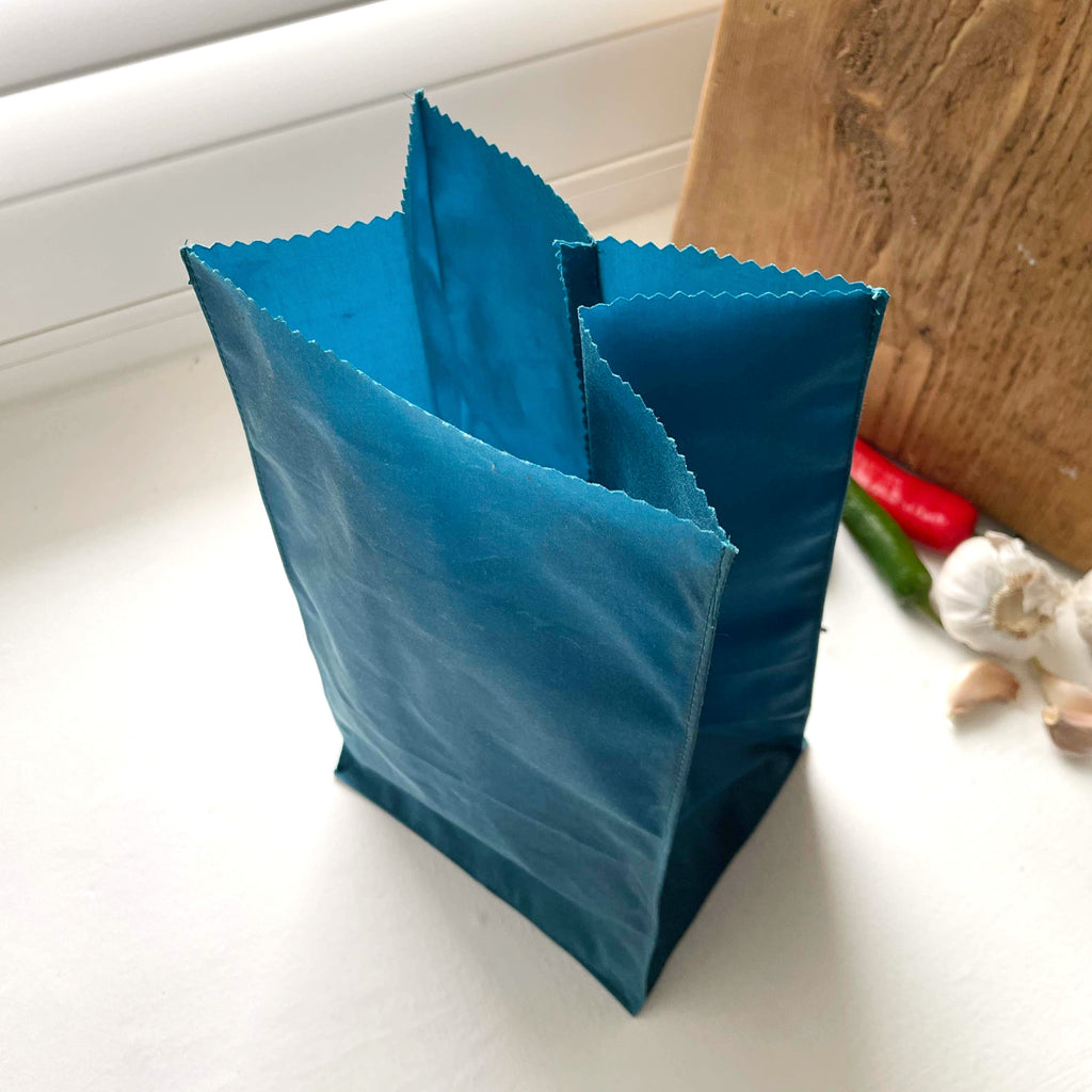 WAXED COTTON POTATO SACK - TEAL