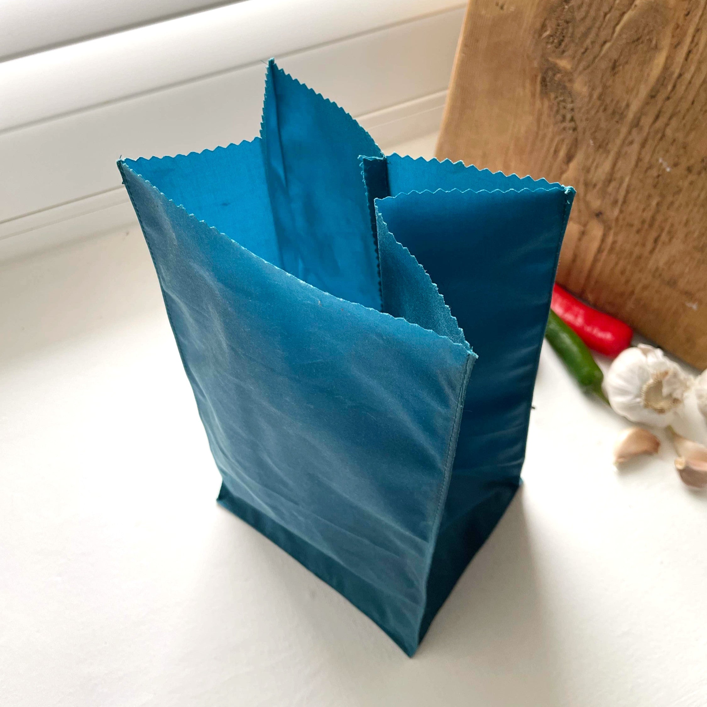 WAXED COTTON POTATO SACK - TEAL