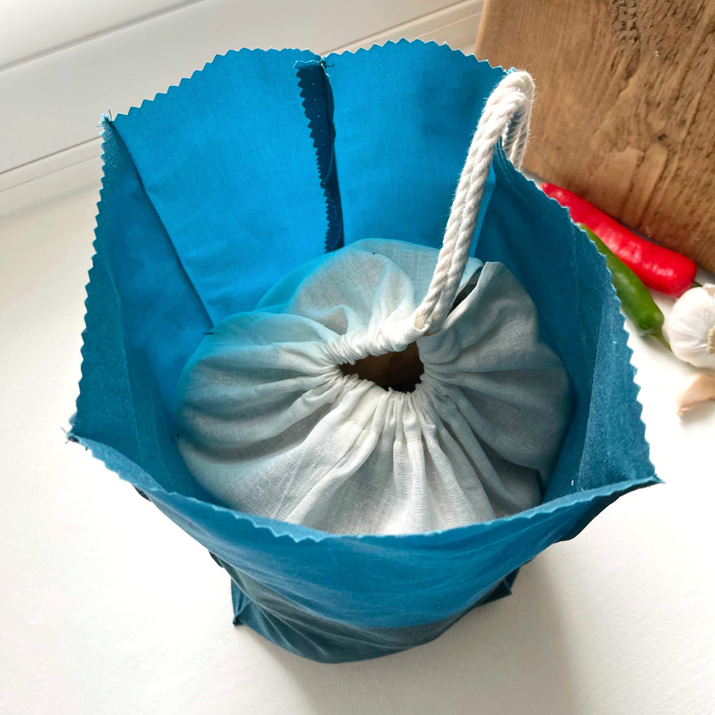 WAXED COTTON POTATO SACK - TEAL