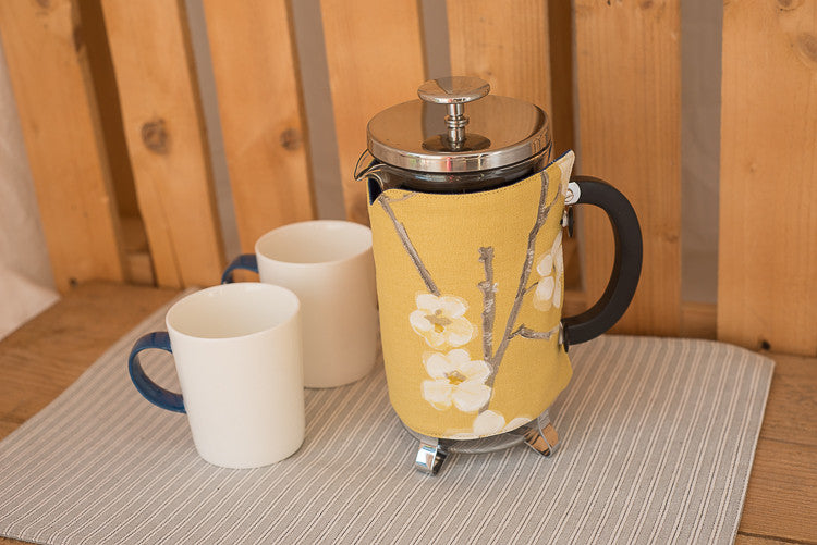 Cafetiere Cover - Mustard Floral