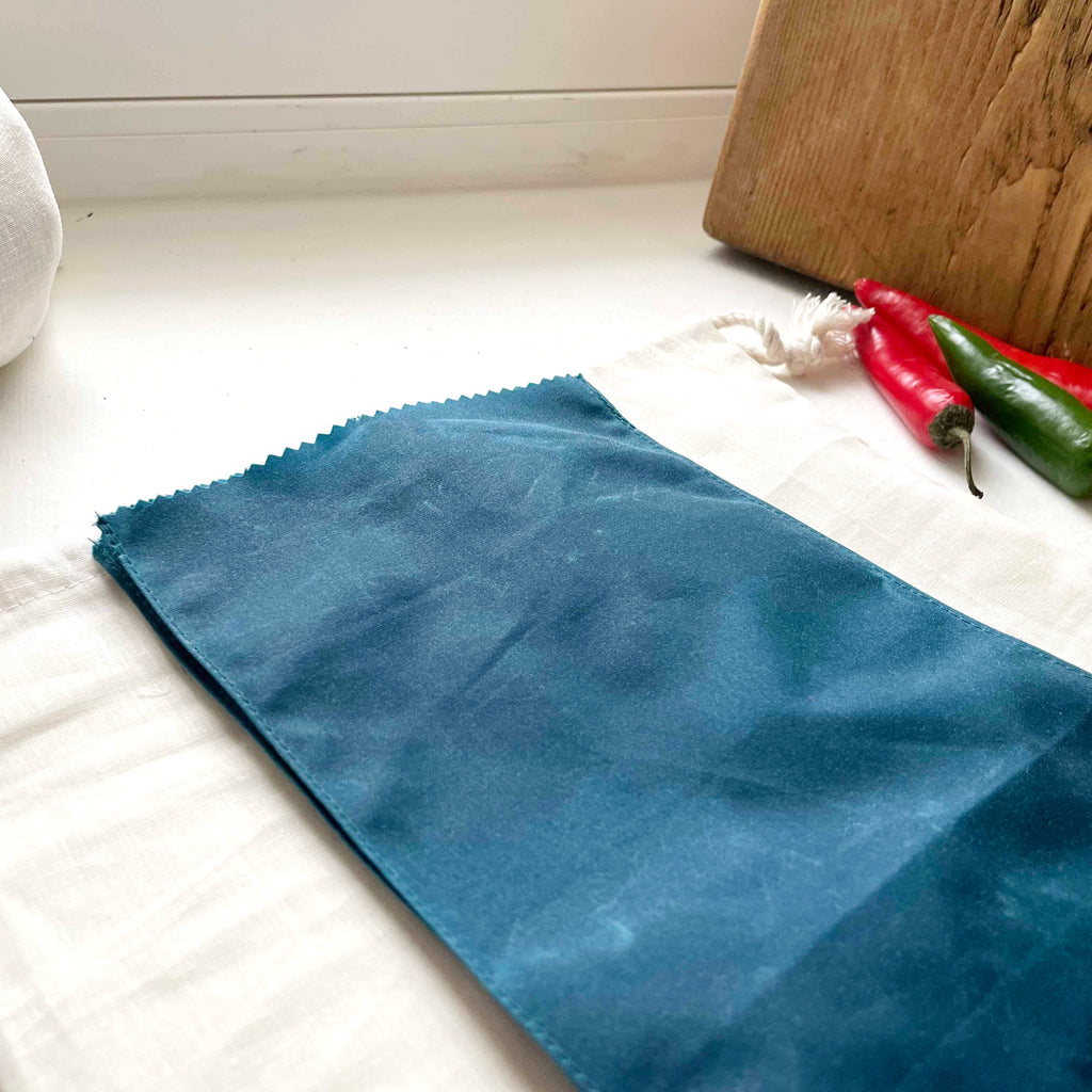WAXED COTTON POTATO SACK - TEAL