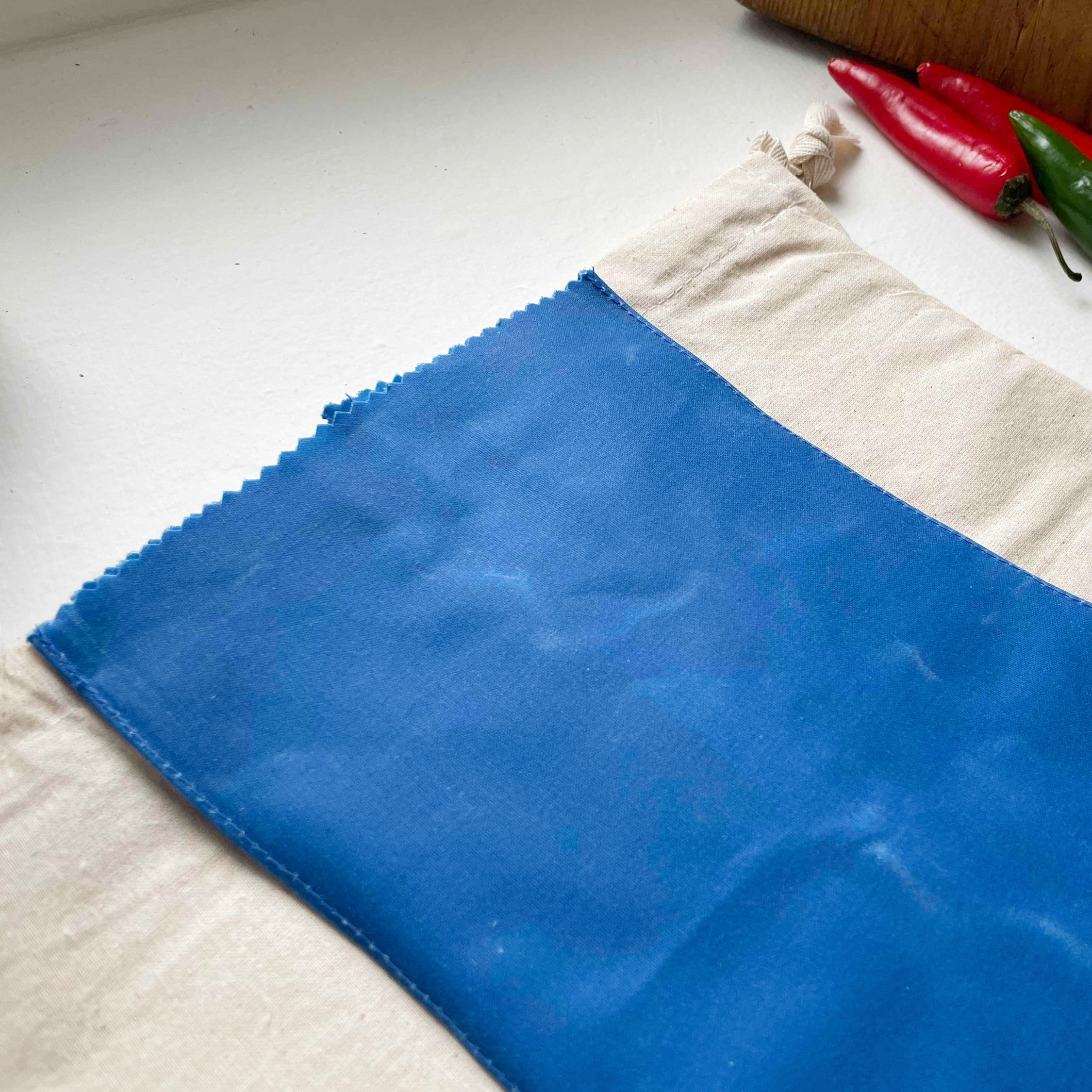 WAXED COTTON POTATO SACK - BLUE