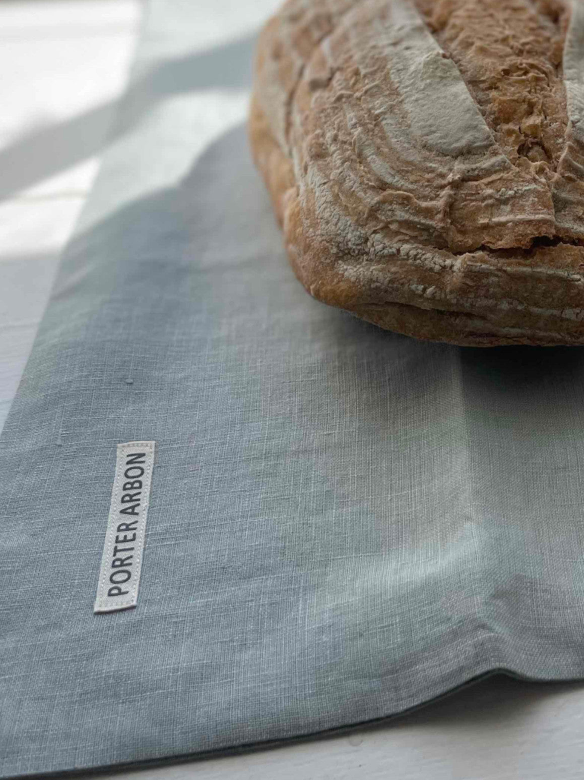 FRENCH LINEN BREAD SACK - SEA GREEN