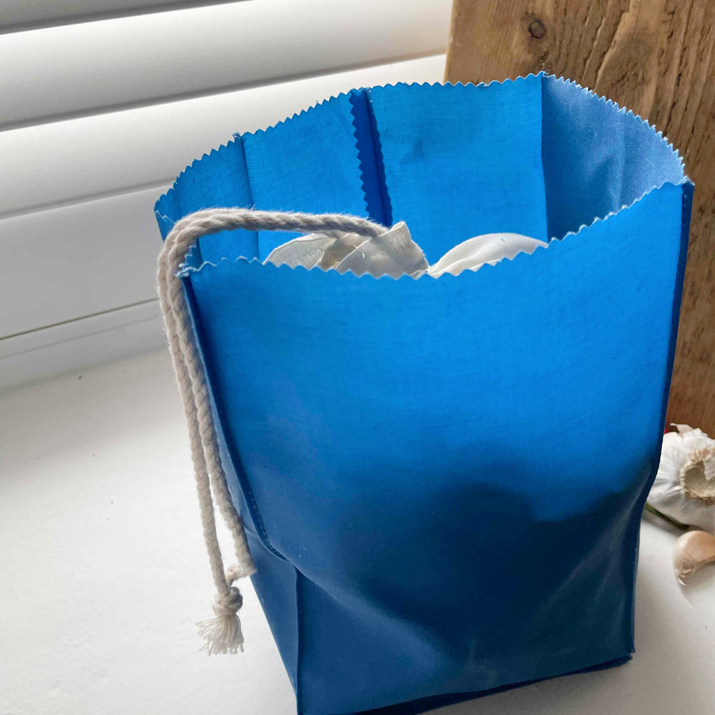 WAXED COTTON POTATO SACK - BLUE