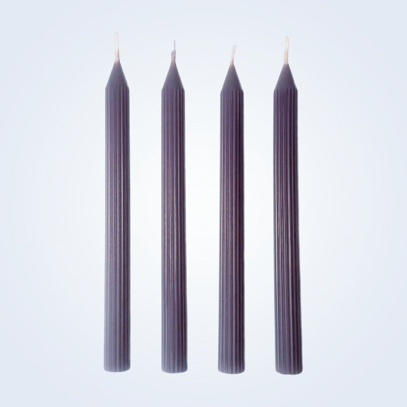 Coloured Beeswax Taper Candle | Fluted | Heather Purple
