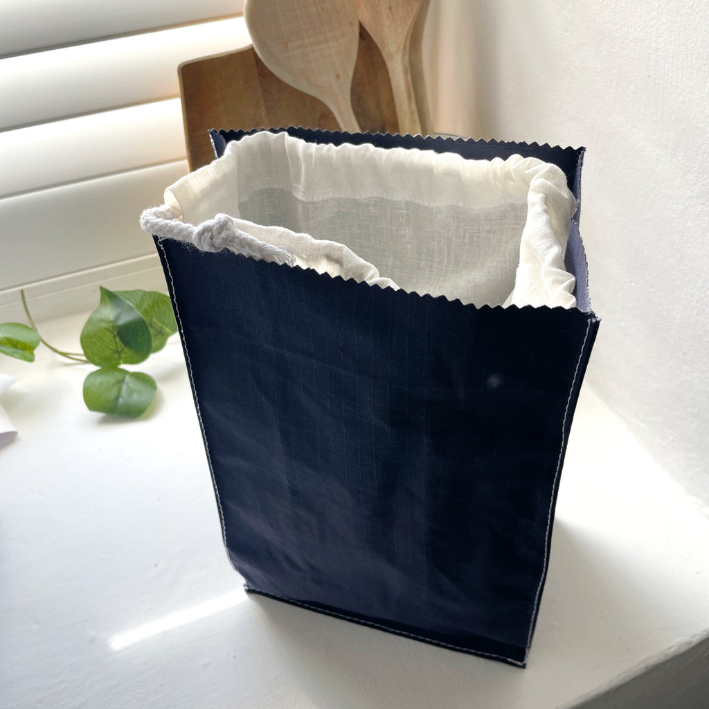 WAXED COTTON POTATO SACK - NAVY