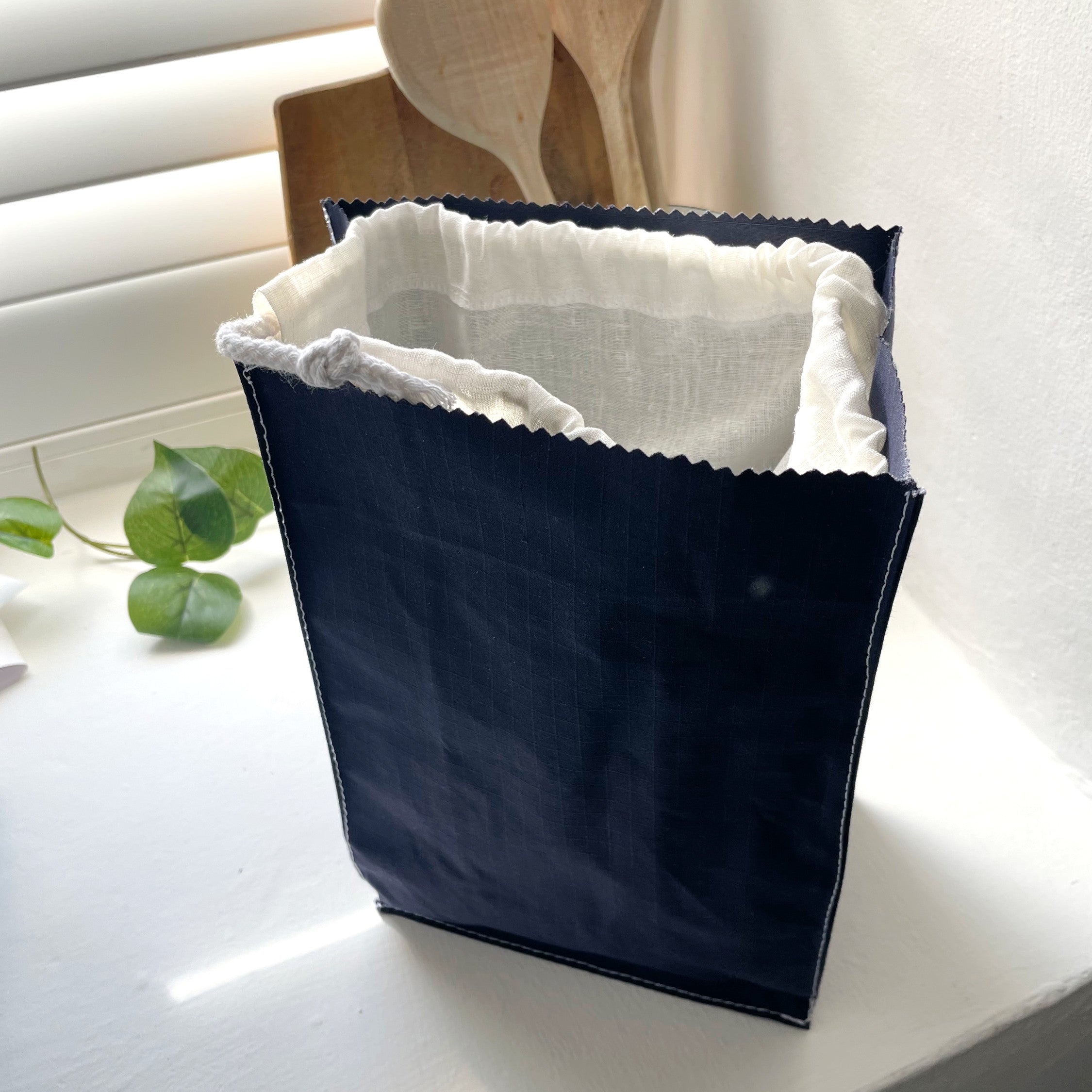 WAXED COTTON POTATO SACK - NAVY