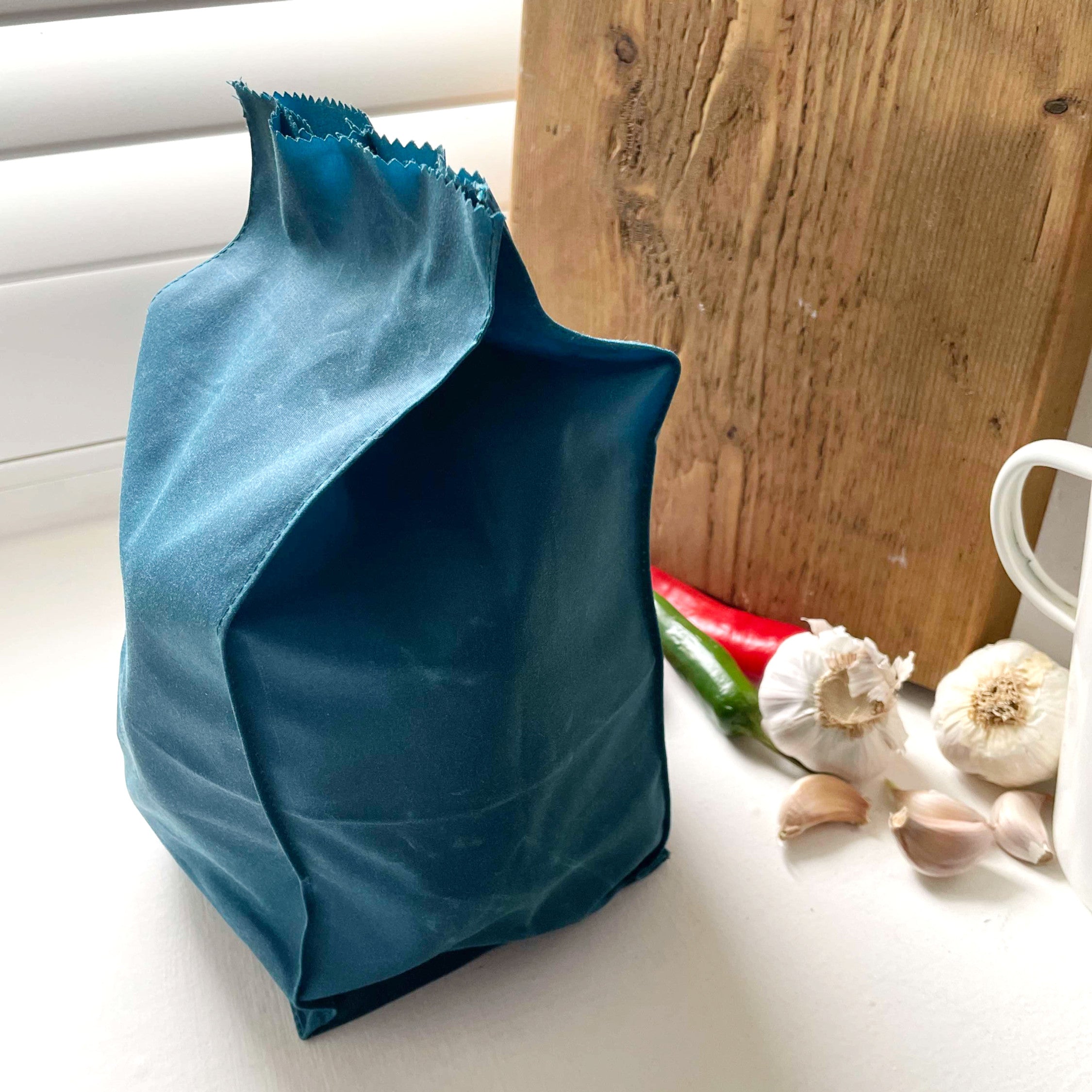 WAXED COTTON POTATO SACK - TEAL