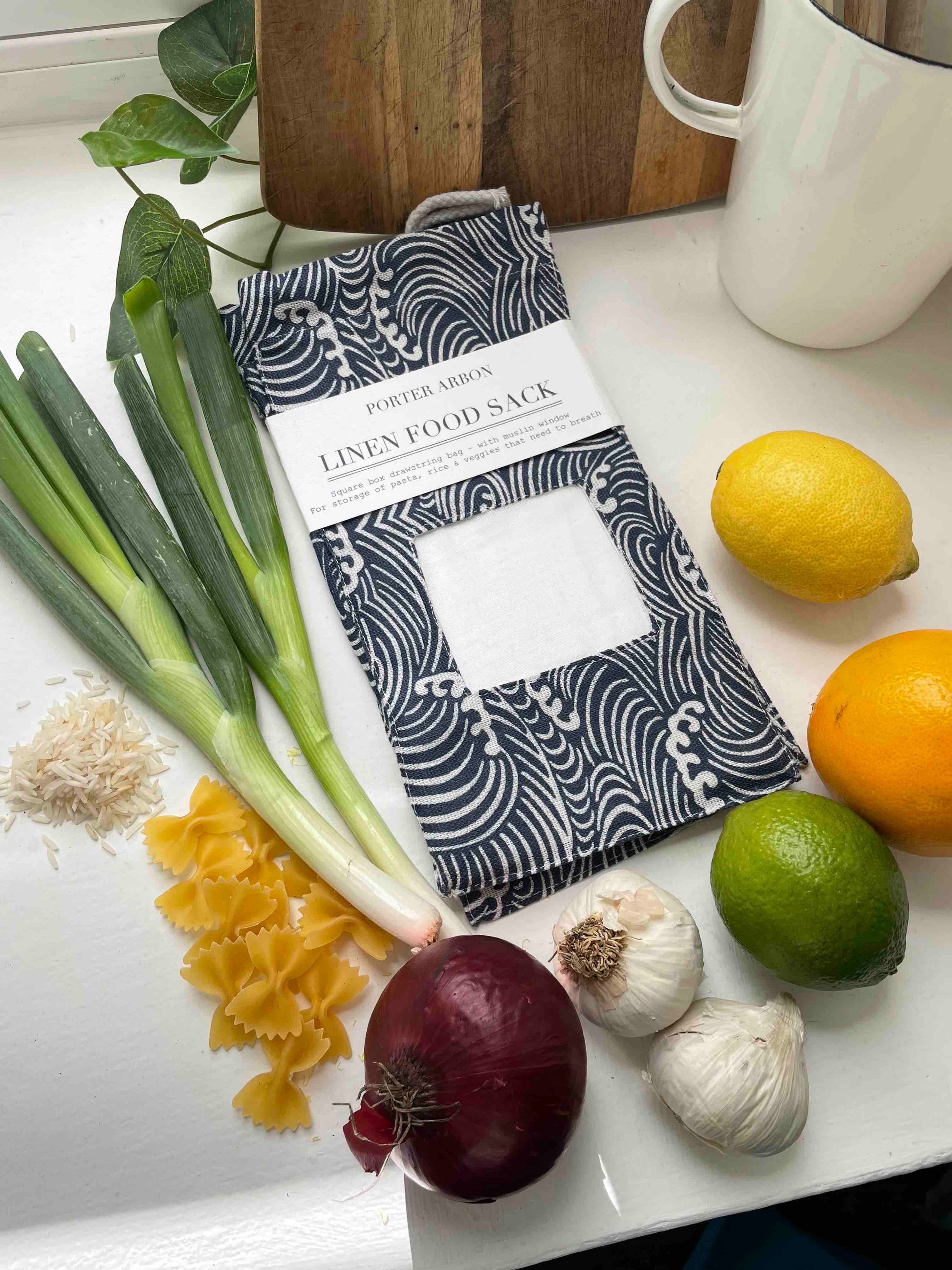 LINEN FOOD SACK - JAPAN WAVE