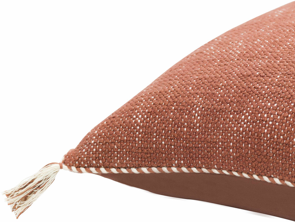Brunel Brown Subtle Woven Stripe Cottage Country Cotton Accent Pillow - Clearance