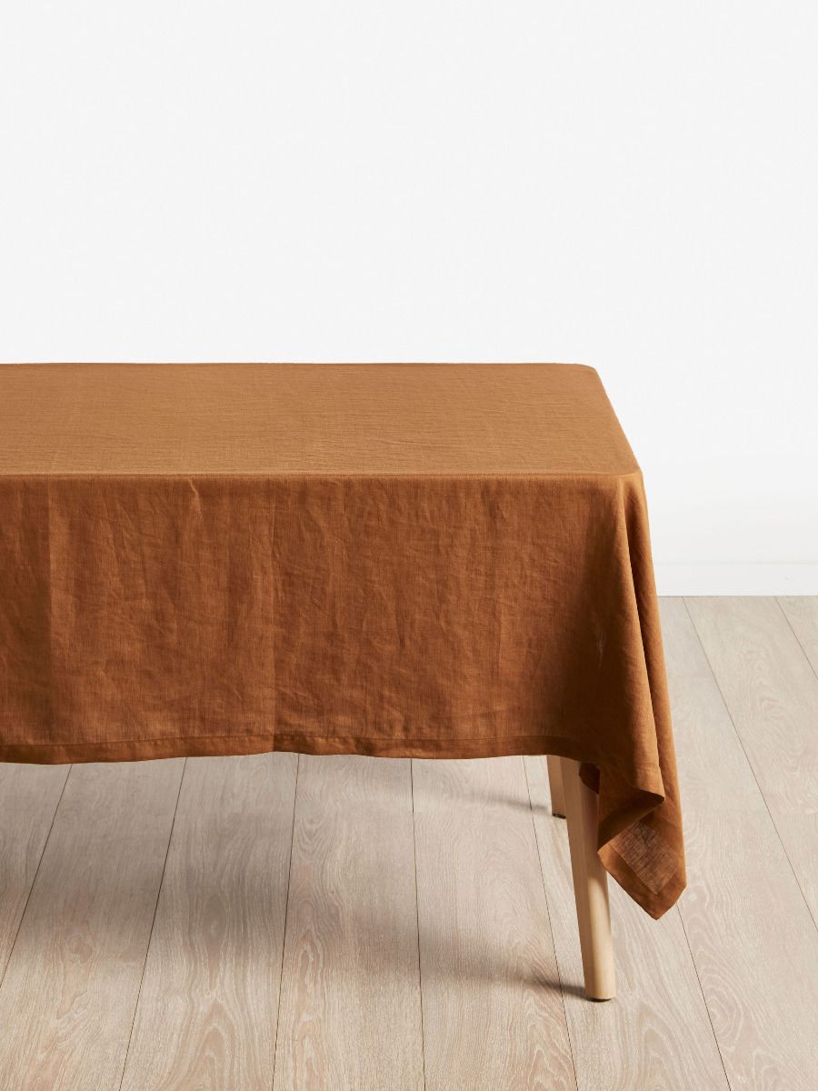 Brown Linen Table Cloth