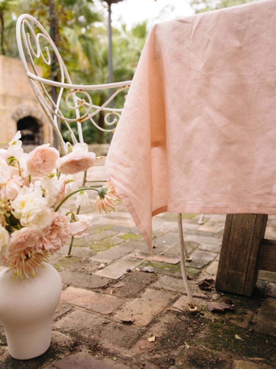 Peach Linen Table Cloth