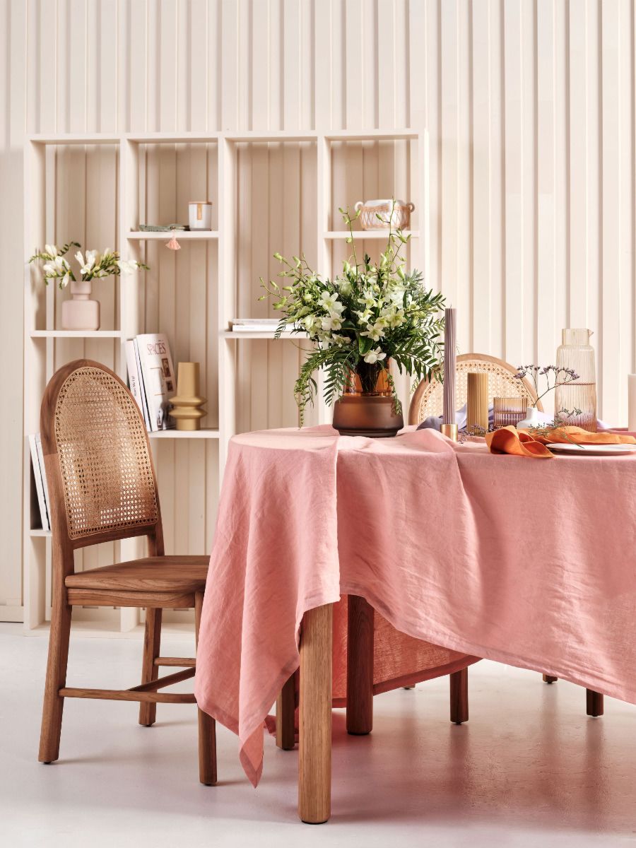 Pink Linen Table Cloth