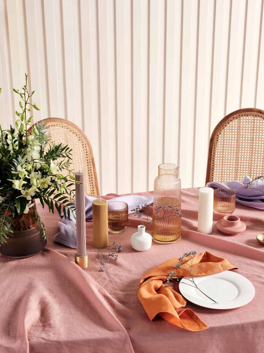 Pink Linen Table Cloth