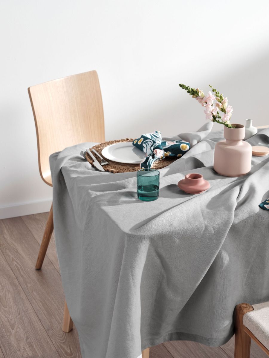 Grey Linen Table Cloth