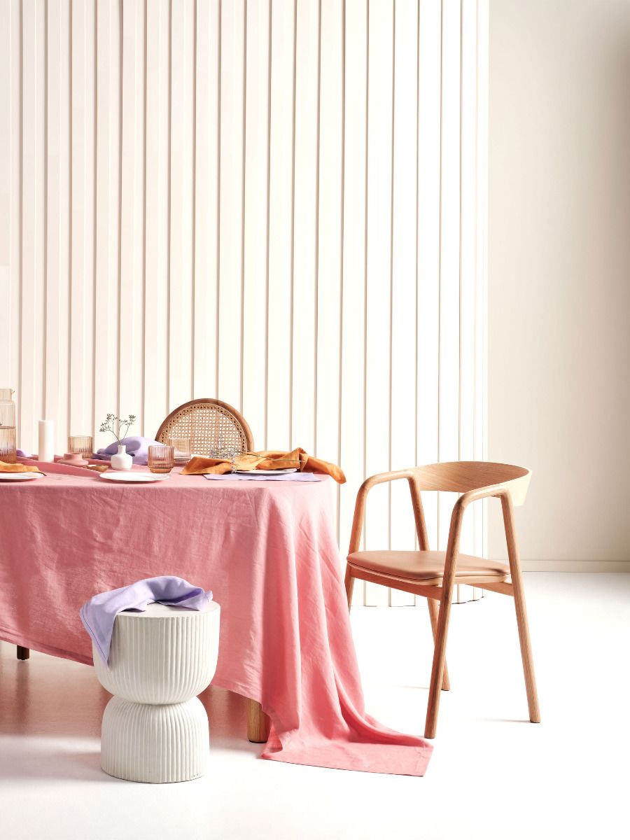 Pink Linen Table Cloth
