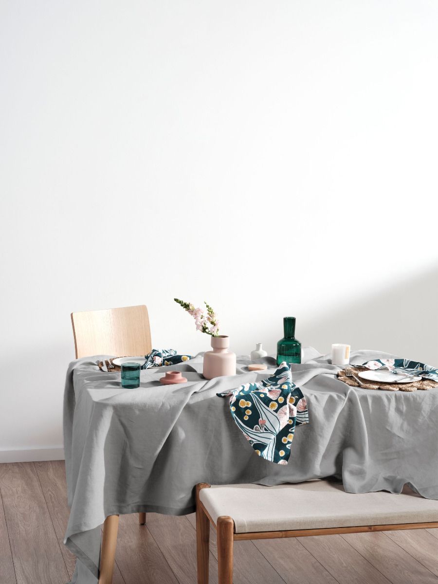 Grey Linen Table Cloth