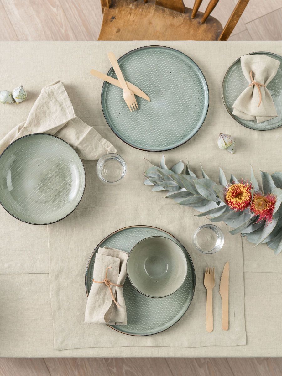 Stone Linen Table Cloth