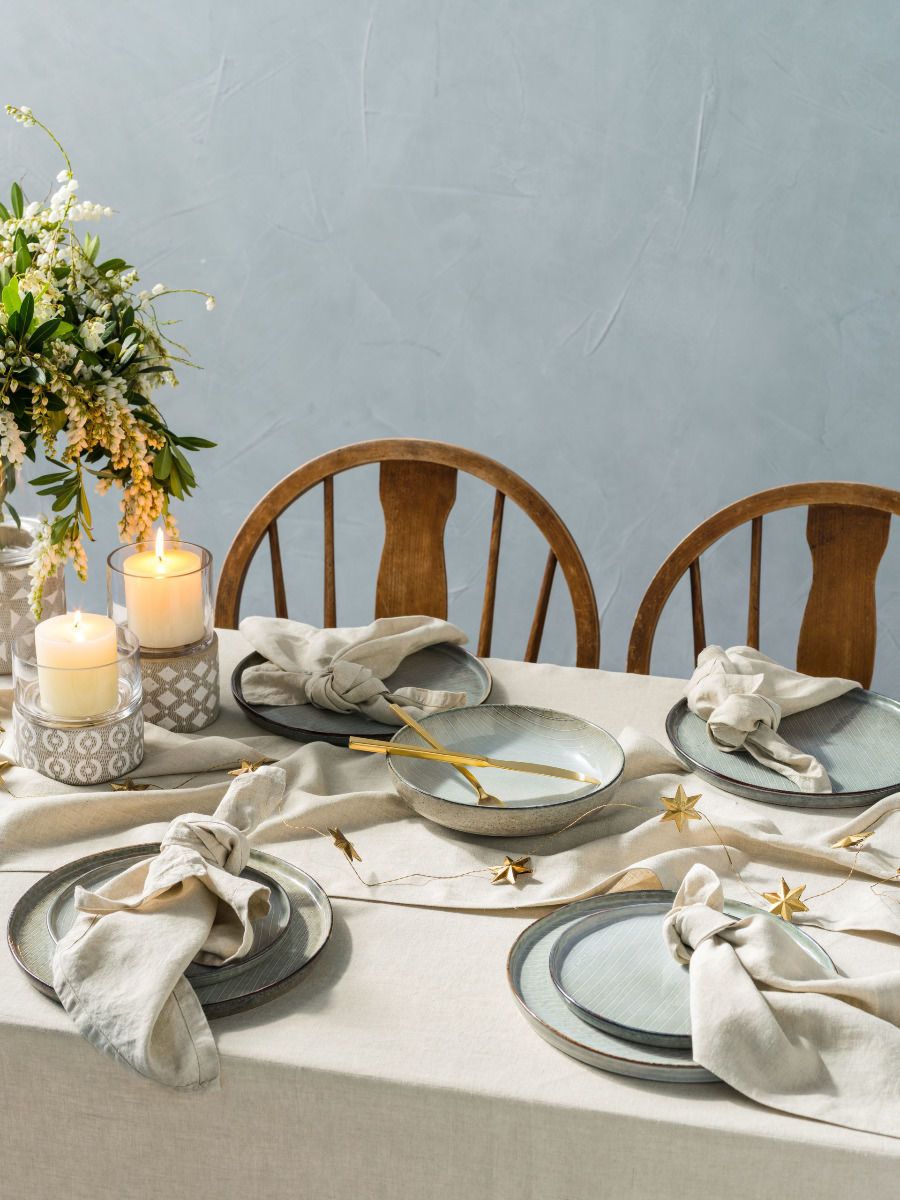 Stone Linen Table Cloth