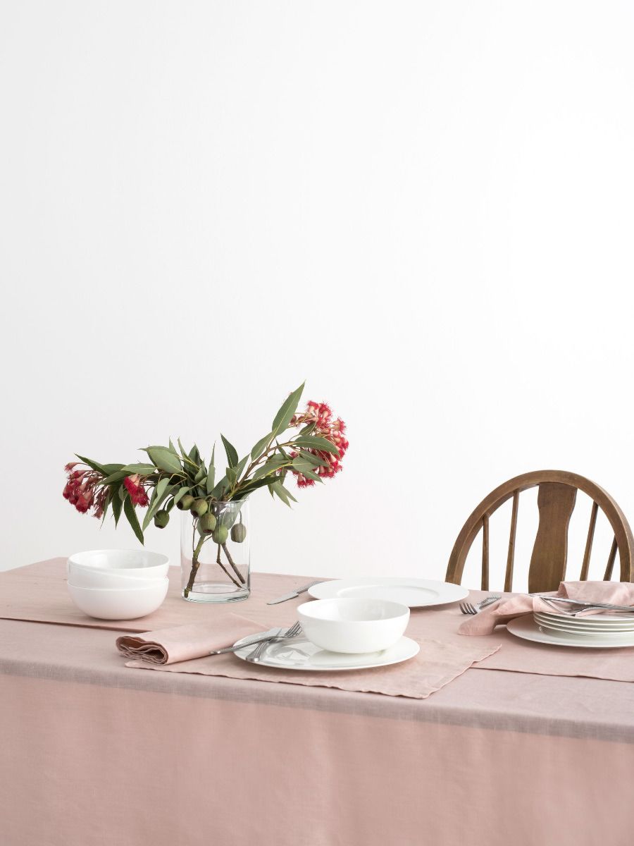Peach Linen Table Cloth