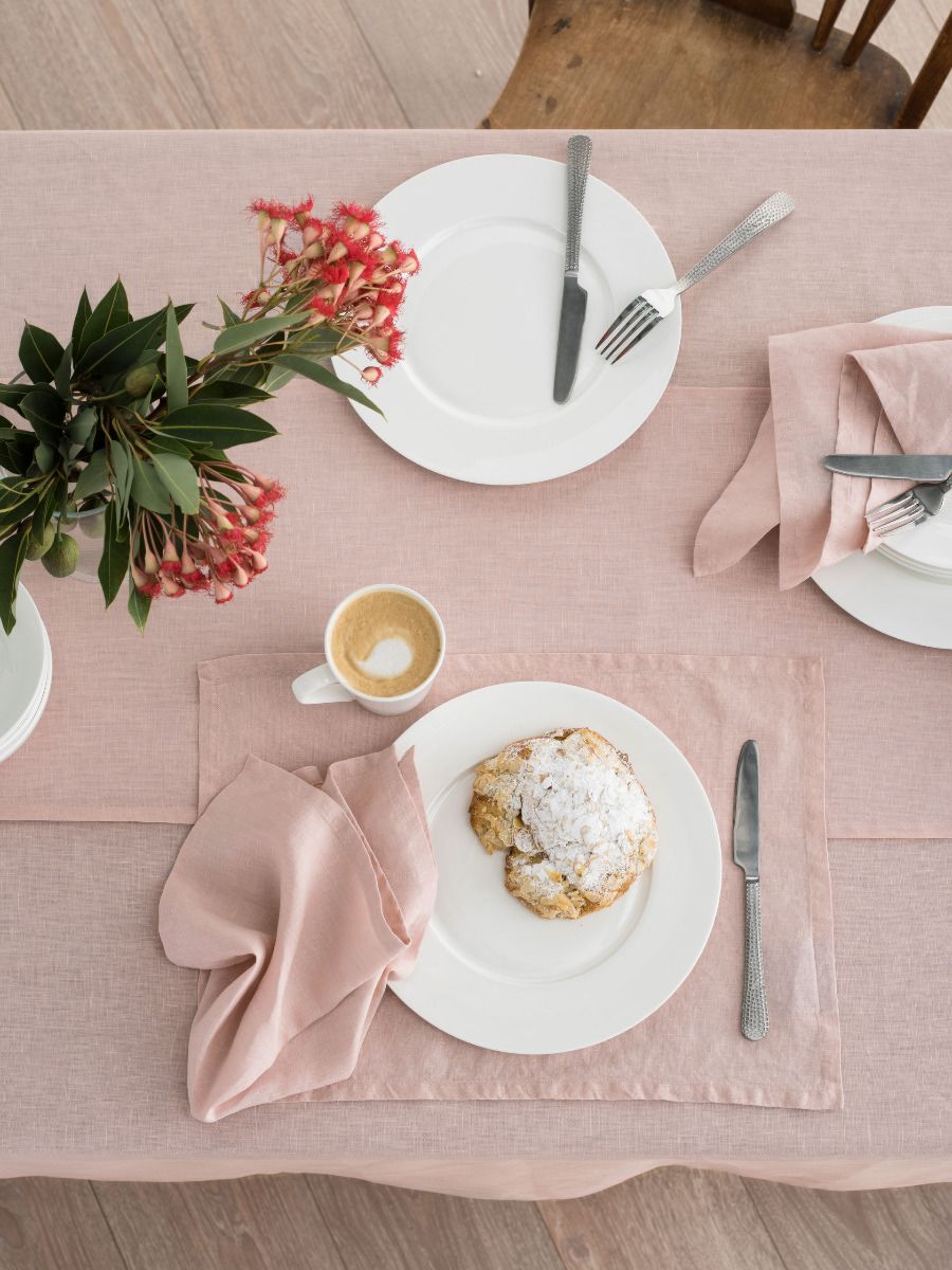 Peach Linen Table Cloth