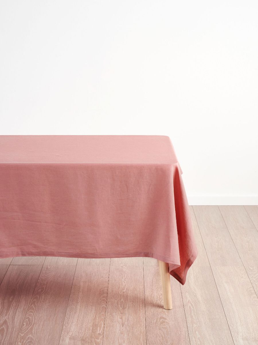 Pink Linen Table Cloth