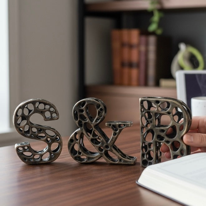 Personalized Antique letters | custom metal alphabet table decor in gold, silver or antique | set of 3, 4 or 5