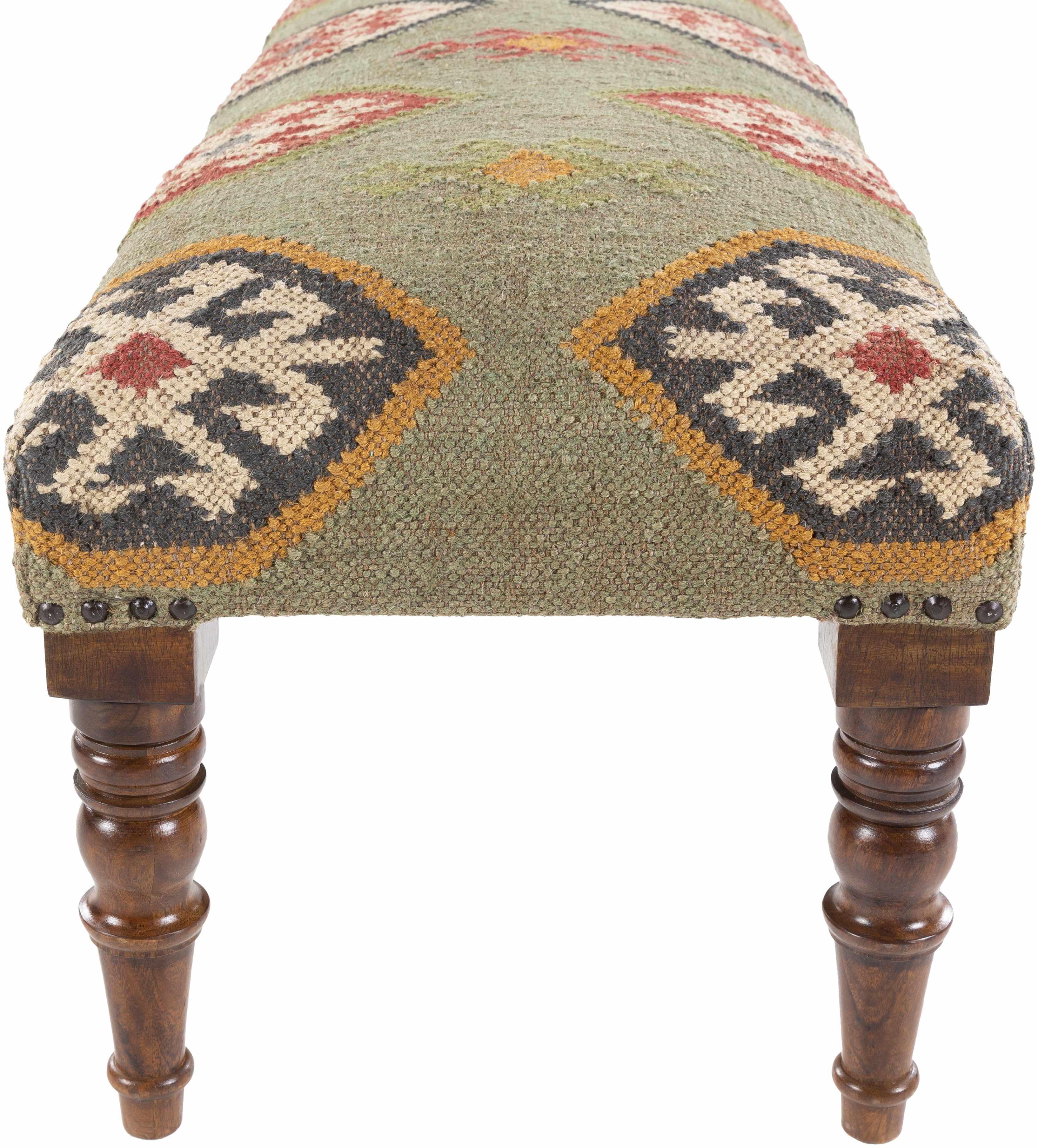 Oslob Rustic Patterned Wood Stool