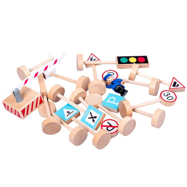 Wooden Traffic Road Signs Learning Toy