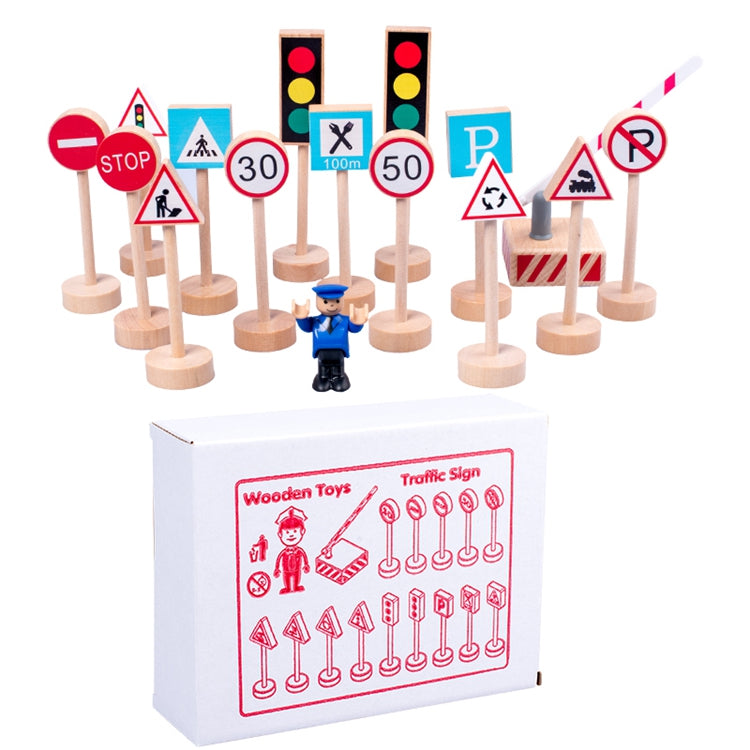 Wooden Traffic Road Signs Learning Toy