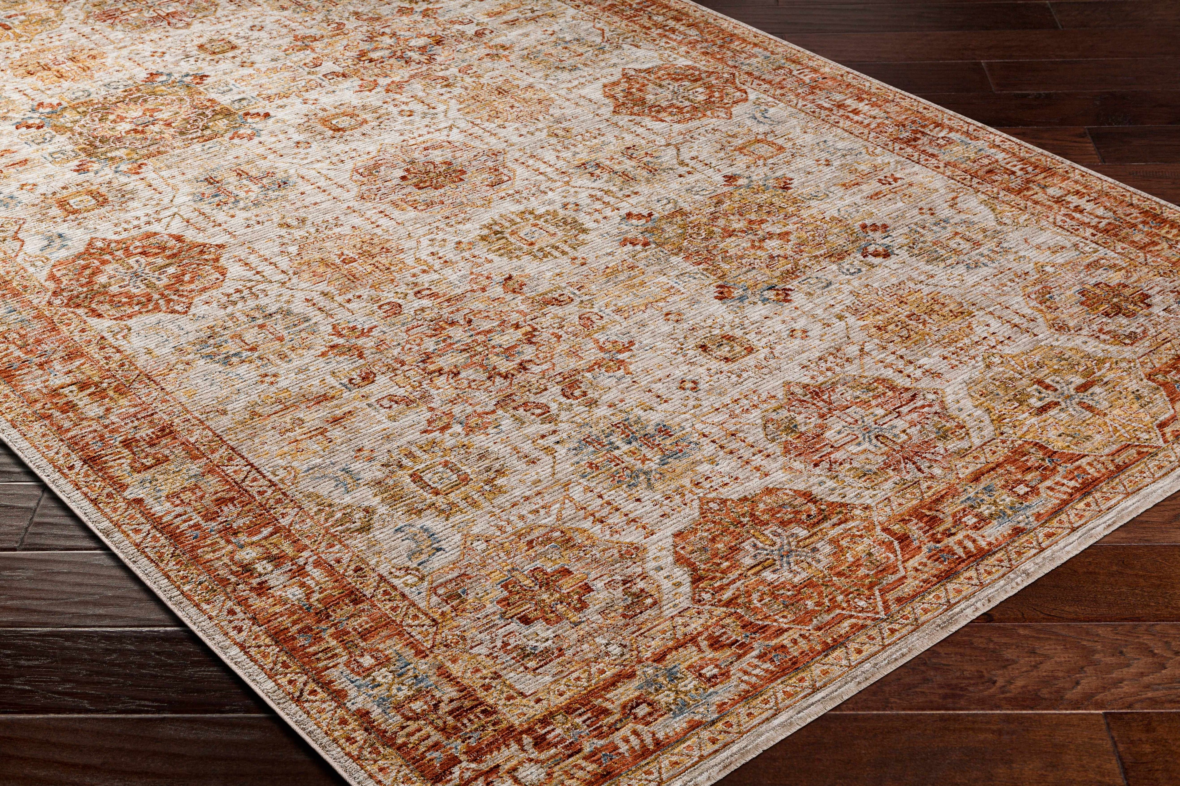 Ange Rust Rich Textured Traditional Rug