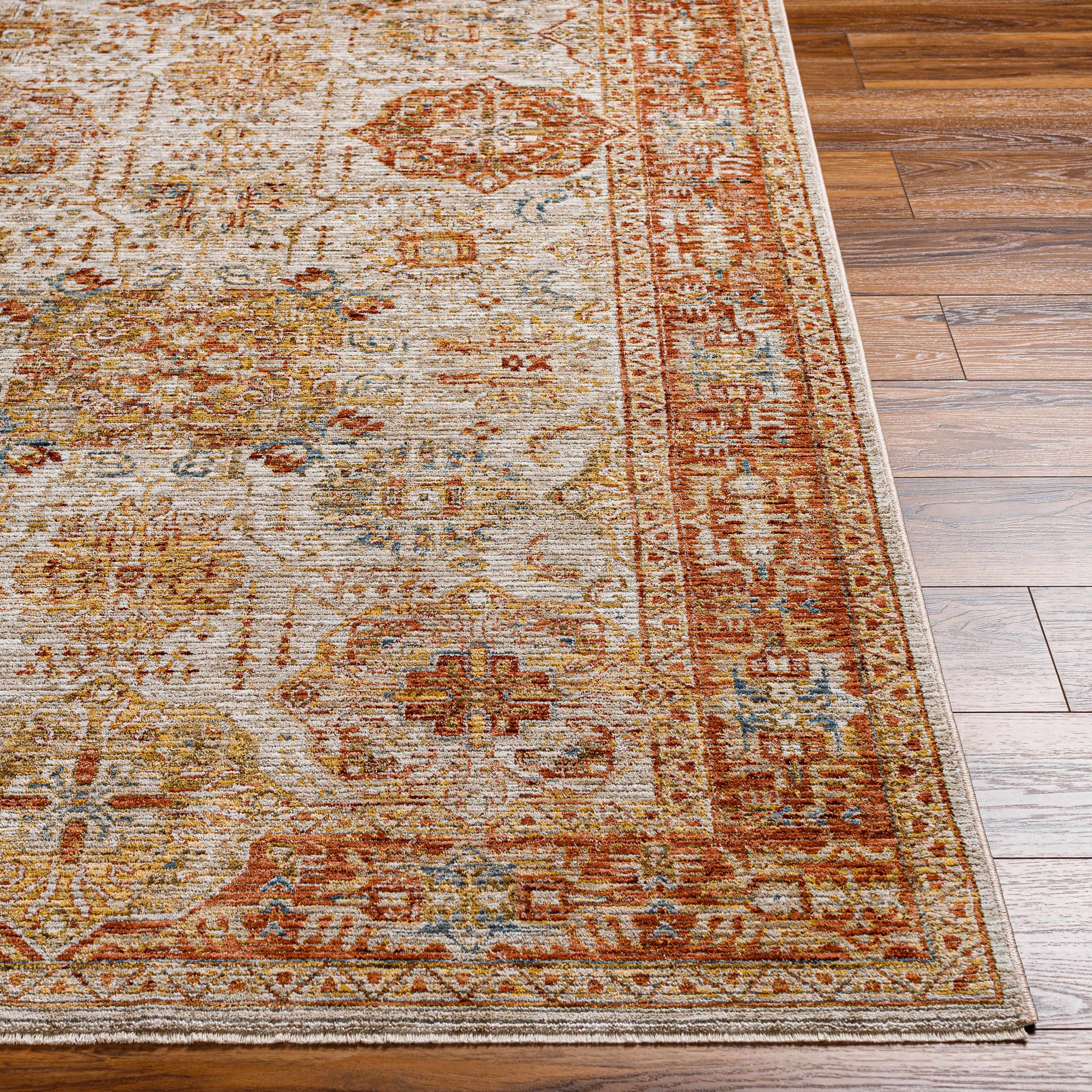 Ange Rust Rich Textured Traditional Rug